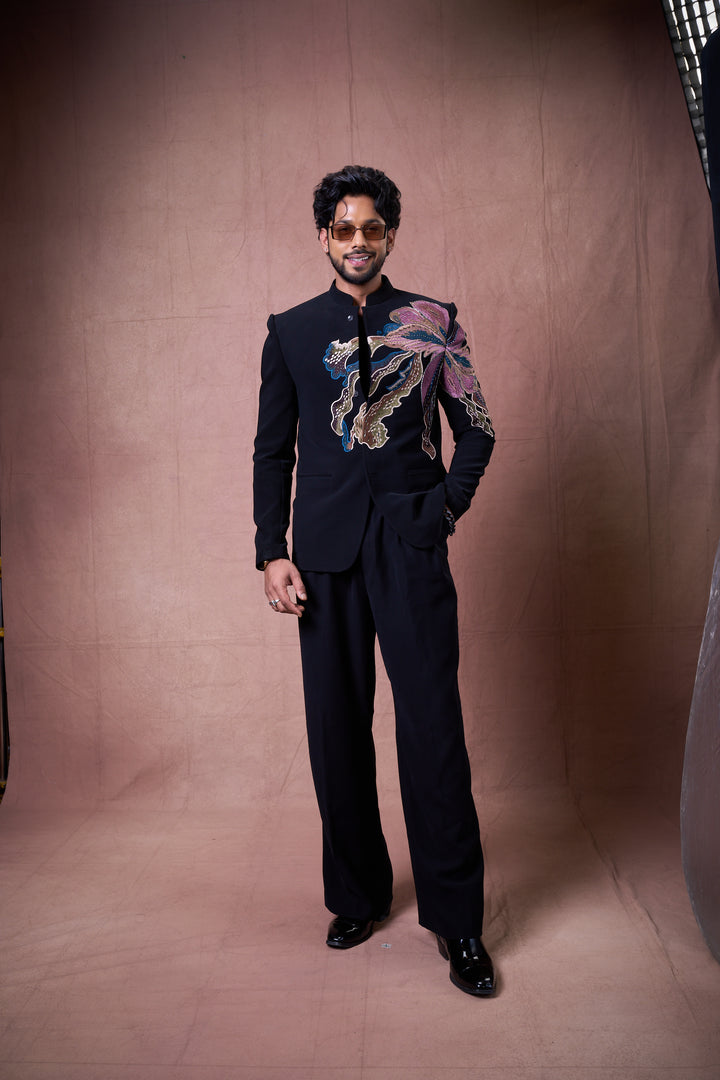 Noir Blossom Jodhpuri Set