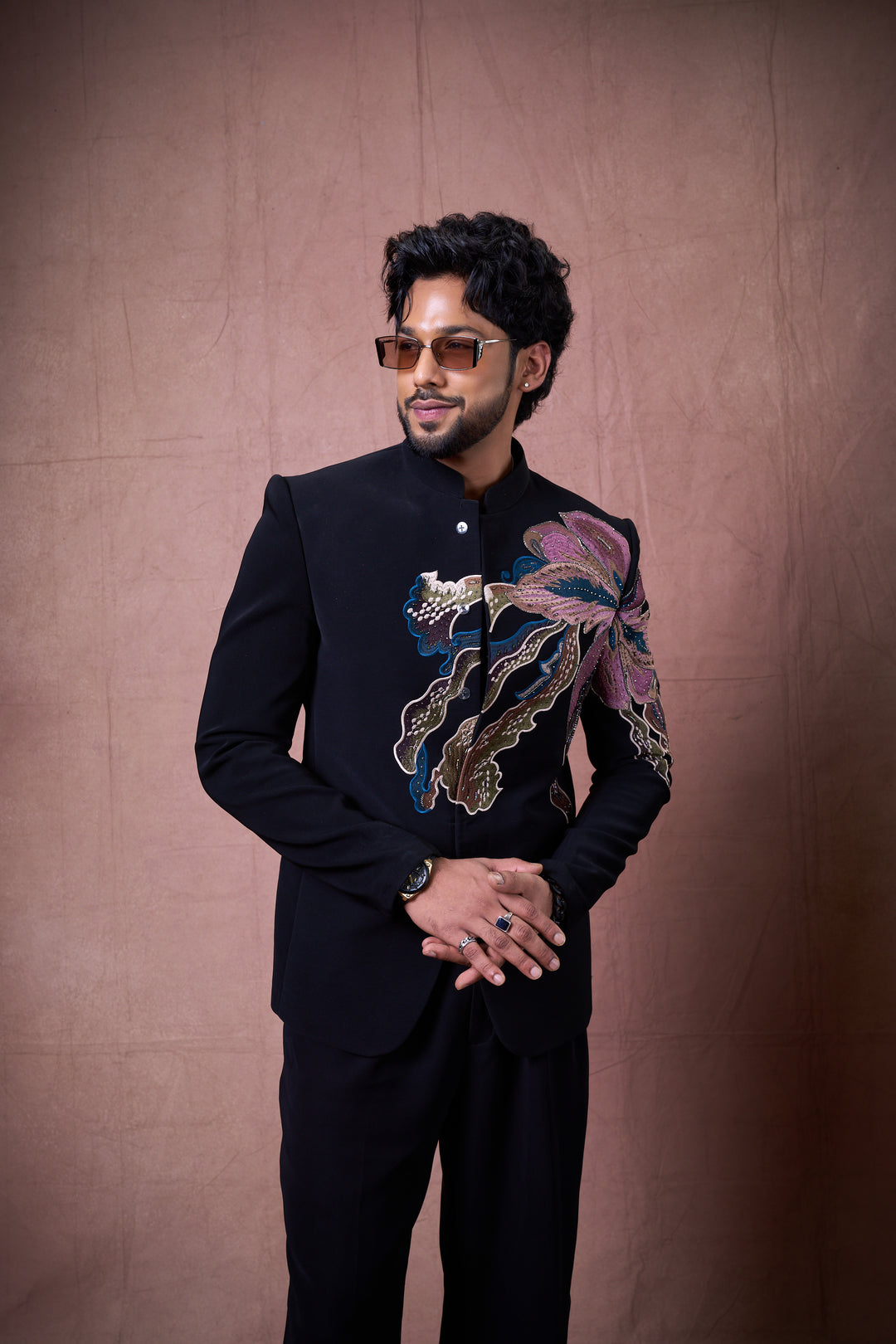 Noir Blossom Jodhpuri Set