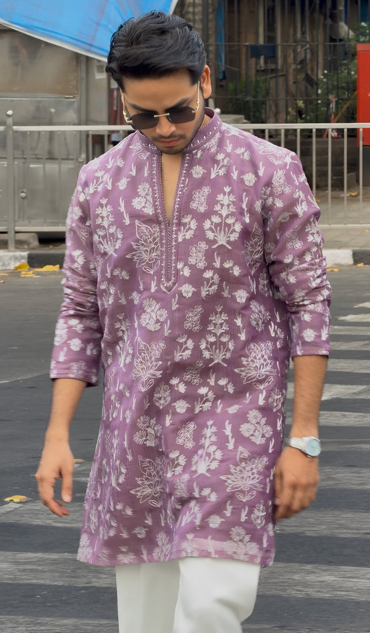 Sage Mist Floral Kurta Set