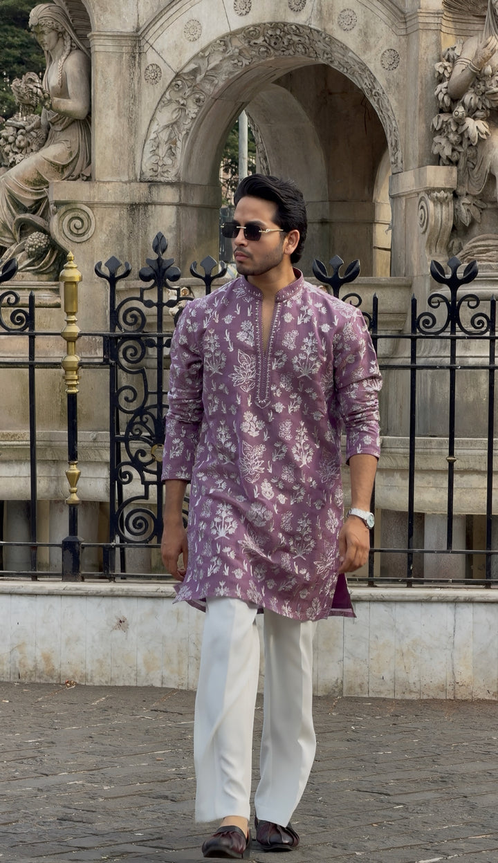 Sage Mist Floral Kurta Set