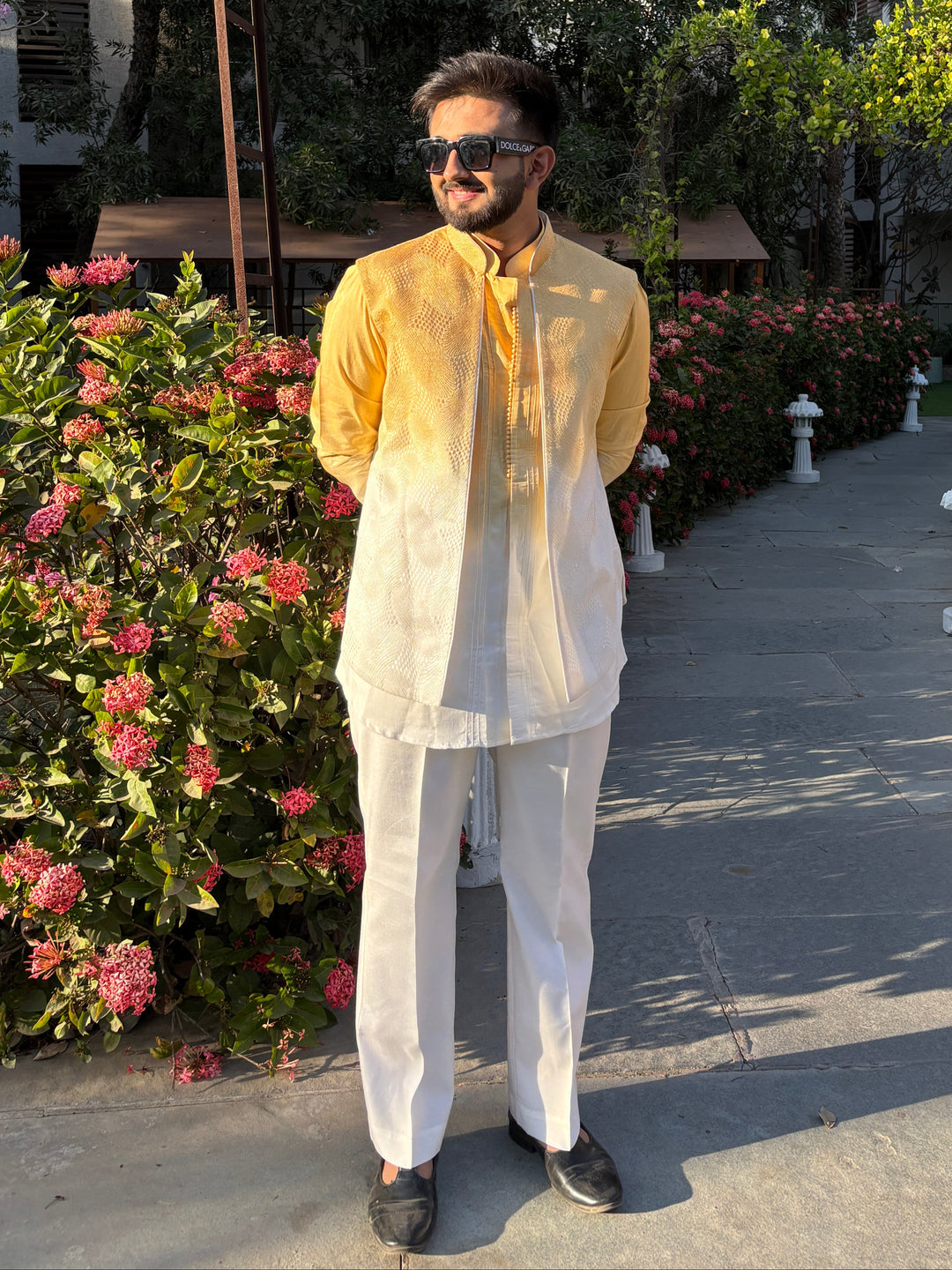 Golden Aura Kurta Jacket Set