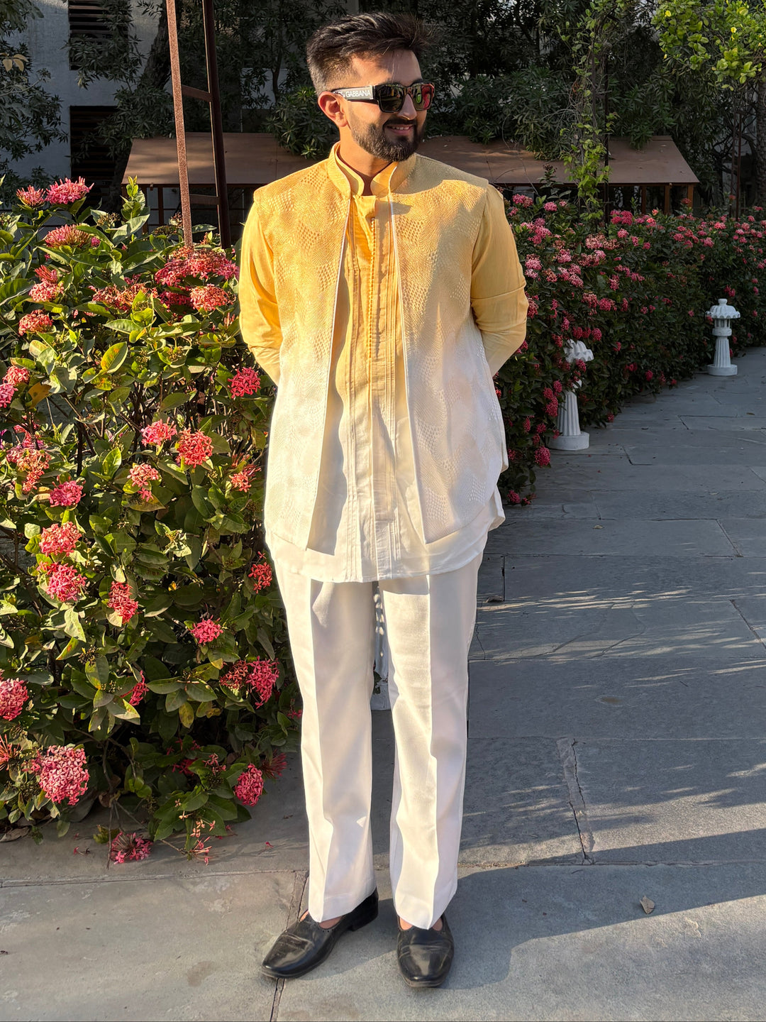 Golden Aura Kurta Jacket Set