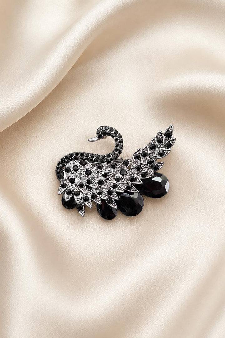 Swan Noir Brooch
