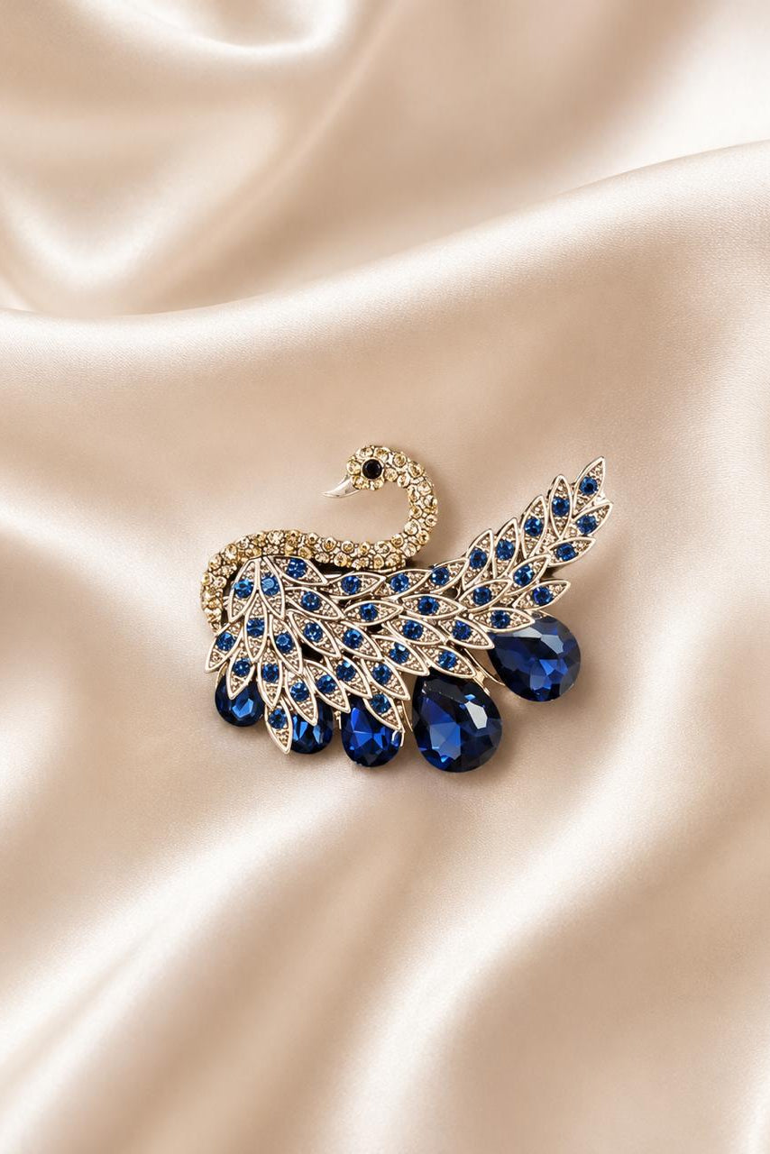 Swan Noir Brooch