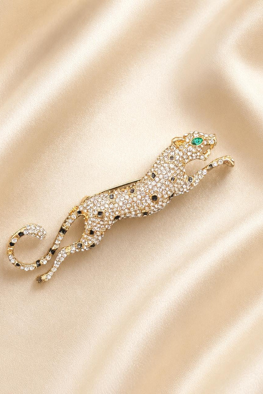 Emerald Cheetah Brooch